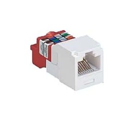 Panduit Jack de Red Mini-Com Categoría 5e UTP de 8 Posiciones, RJ-45, Rojo/Blanco