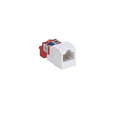 Panduit Jack de Red Mini-Com Giga-TX Categoría 5e UTP de 8 Posiciones, RJ-45, Naranja/Blanco