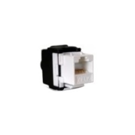 Enson Jack de Red Cat6a, RJ-45, Negro/Blanco