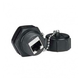 BRobotix Conector RJ-45 con Tapa, Negro