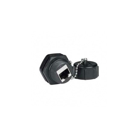 BRobotix Conector RJ-45 con Tapa, Negro