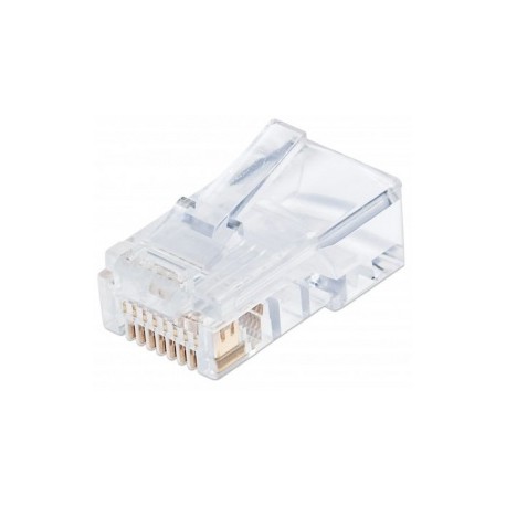 Intellinet Plug RJ-45 Cat5e UTP Sólido, Bote con 100 Piezas Transparentes