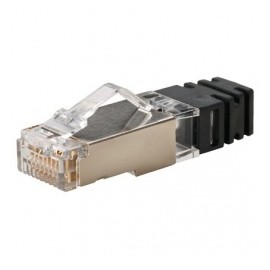 Panduit Plug Modular Blindado Categoría 6, 8 Hilos, 8 Posiciones, Transparente, Paquete de 100 Piezas