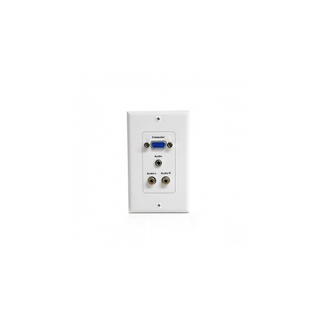 StarTech.com Placa de Pared VGA con mini Jack de 3.5mm y RCA, Blanco