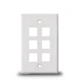 Nitrotel Placa de Pared, 6 Puertos, Blanco