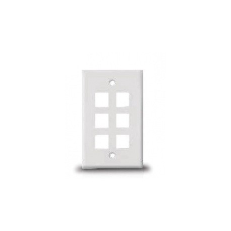 Nitrotel Placa de Pared, 6 Puertos, Blanco