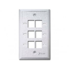 Nitrotel Caja de Pared de 6 Puertos, Blanco