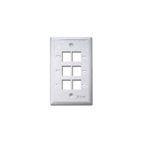 Nitrotel Caja de Pared de 6 Puertos, Blanco