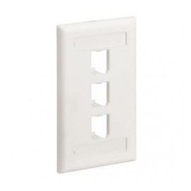 Panduit Placa para Pared de 3 Puertos, Blanco