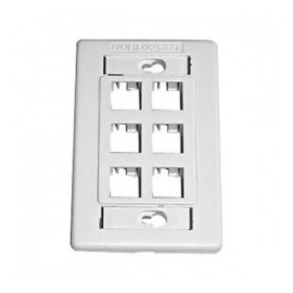 Belden Placa para Pared de 6 Puertos, Blanco