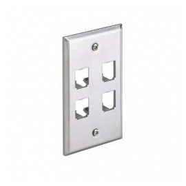 Panduit Placa para Pared 4 Puertos, Acero Inoxidable