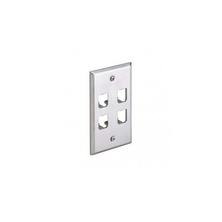 Panduit Placa para Pared 4 Puertos, Acero Inoxidable