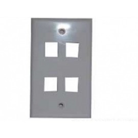 X-Case Placa para Pared 4 Puertos RJ-45, Gris