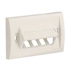 Panduit Placa Horizontal 4 Puertos, Blanco