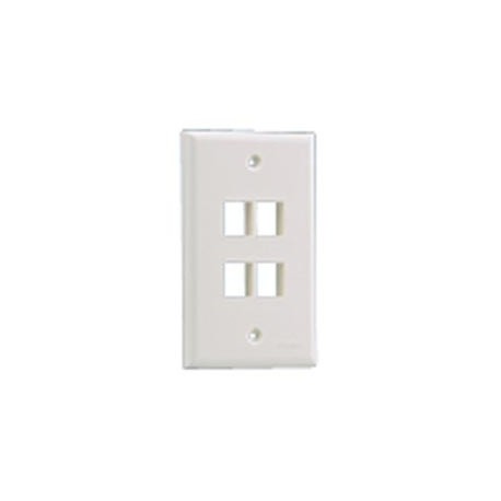 Panduit Placa para Pared 4 Puertos RJ-45, Blanco