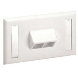 Panduit Placa Frontal Horizontal con Etiquetas, 2 Puertos, Blanco