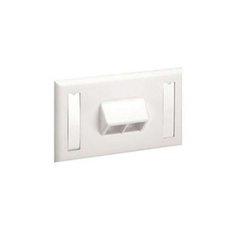 Panduit Placa Frontal Horizontal con Etiquetas, 2 Puertos, Blanco