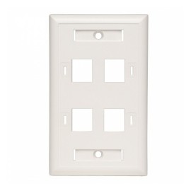 Tripp Lite Placa de Pared, 4 Puertos RJ-45, Blanco