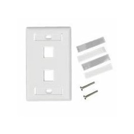 Belden Placa de Pared Universal AX102655, 2 Puertos, Blanco