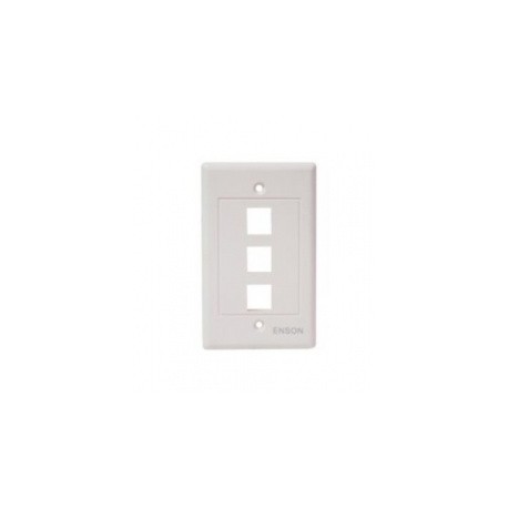 Enson Placa de Pared Universal, 3 Puertos, sin Jack, Blanco