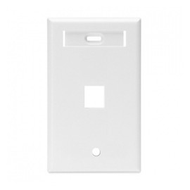 Leviton Placa de Pared QuickPort con Ventana ID, 1 Puerto, Blanco