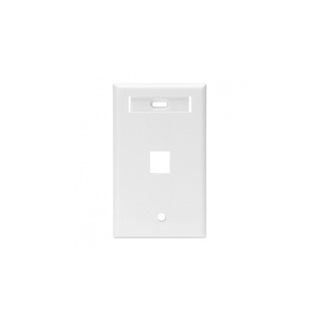 Leviton Placa de Pared QuickPort con Ventana ID, 1 Puerto, Blanco