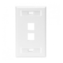 Leviton Placa de Pared QuickPort con Ventanas ID, 2 Puertos, Blanco