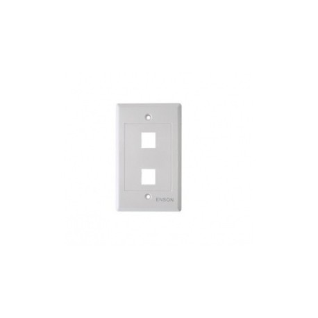 Enson Placa de Pared Universal, 2 Puertos, sin Jack, Blanco