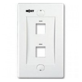 Nexxt Solutions Placa para Pared Doble, RJ-45, 2 Salidas, Blanco