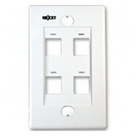 Nexxt Solutions Placa para Pared Cuádruple, RJ-45, 4 Salidas, Blanco