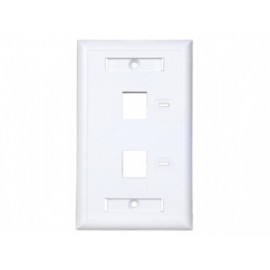 ConduNet Placa de Pared de 2 Puertos Tipo Keystone, incluye Tornillos, Blanco