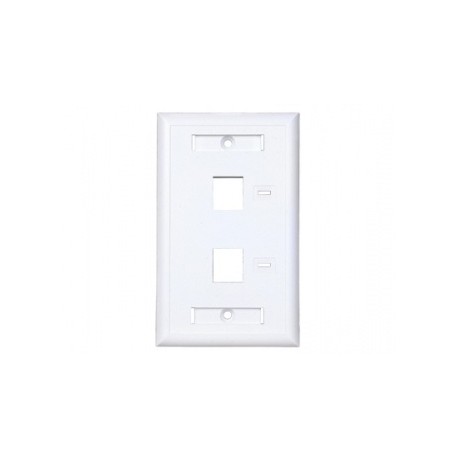 ConduNet Placa de Pared de 2 Puertos Tipo Keystone, incluye Tornillos, Blanco