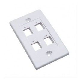 Intellinet Tapa para Caja (Faceplate) 163316, Montaje al Ras, 4 Salidas, Blanco