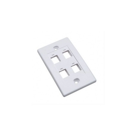 Intellinet Tapa para Caja (Faceplate) 163316, Montaje al Ras, 4 Salidas, Blanco