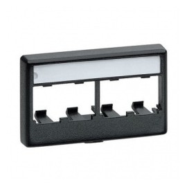 Panduit Placa para Mueble Modular 4 Puertos, Negro