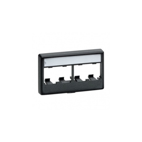 Panduit Placa para Mueble Modular 4 Puertos, Negro