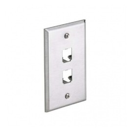 Panduit Placa para Pared 2 Puertos Mini-Com, Acero Inoxidable