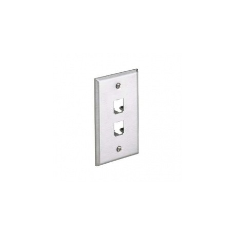 Panduit Placa para Pared 2 Puertos Mini-Com, Acero Inoxidable