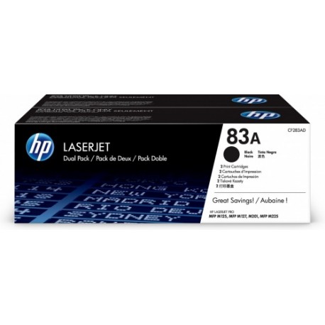 Toner HP 83A Paquete Doble Negro, 2x 1500 Páginas