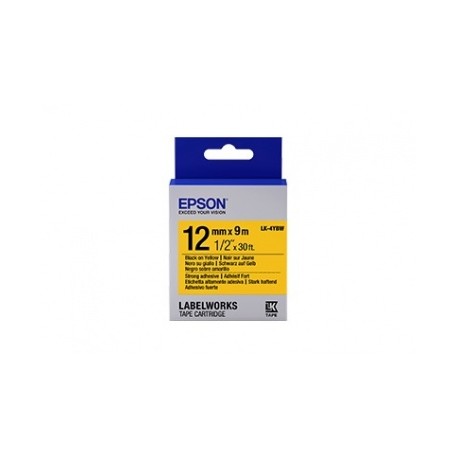 Cinta Epson LabelWorks LK-4YBW Negro sobre Amarillo, 12mm x 9m