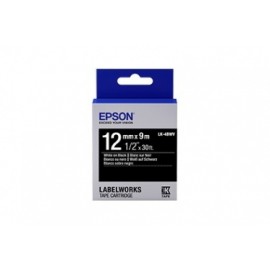 Cinta Epson LabelWorks Standard LK Blanco sobre Negro, 12mm x 9m