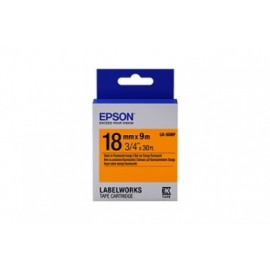 Cinta Epson LabelWorks Fluorescent LK, Negro sobre Naranja, 9 Metros