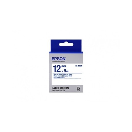 Cinta Epson LK-4WBN Azul sobre Blanco, 12mm x 9m