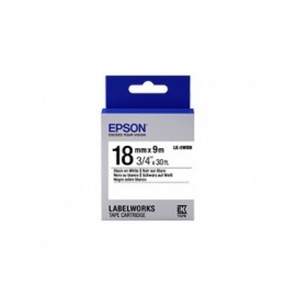 Cinta Epson LabelWorks Standard LK, Negro sobre Blanco, 18mm x 9m