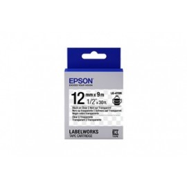 Cinta Epson LabelWorks LK-4TBN Negro sobre Transparente, 12mm x 9m