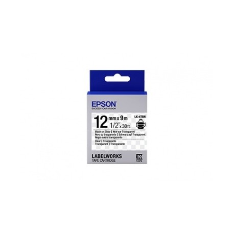 Cinta Epson LabelWorks LK-4TBN Negro sobre Transparente, 12mm x 9m