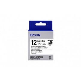 Cinta Epson LabelWorks LK-4WBQ Negro sobre Blanco, 12mm x 5m