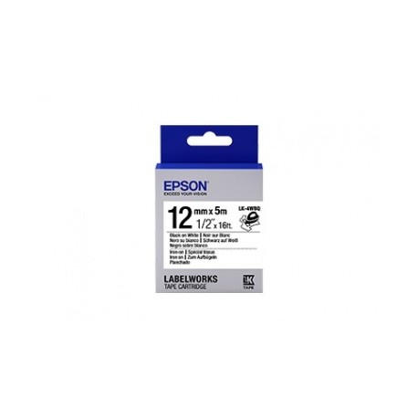 Cinta Epson LabelWorks LK-4WBQ Negro sobre Blanco, 12mm x 5m