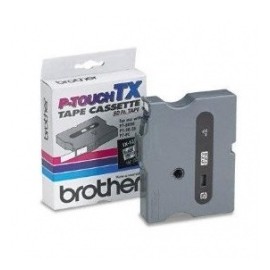 Cinta Brother TX-1311 Negro sobre Transparente, 12mm x 15m