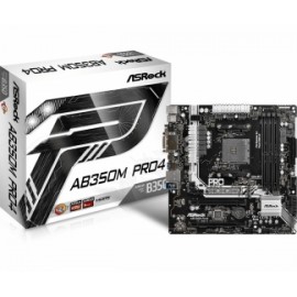 Tarjeta Madre ASRock micro ATX AB350M Pro4, S-AM4, AMD B350, HDMI, USB 3.0, 64GB DDR4, para AMD